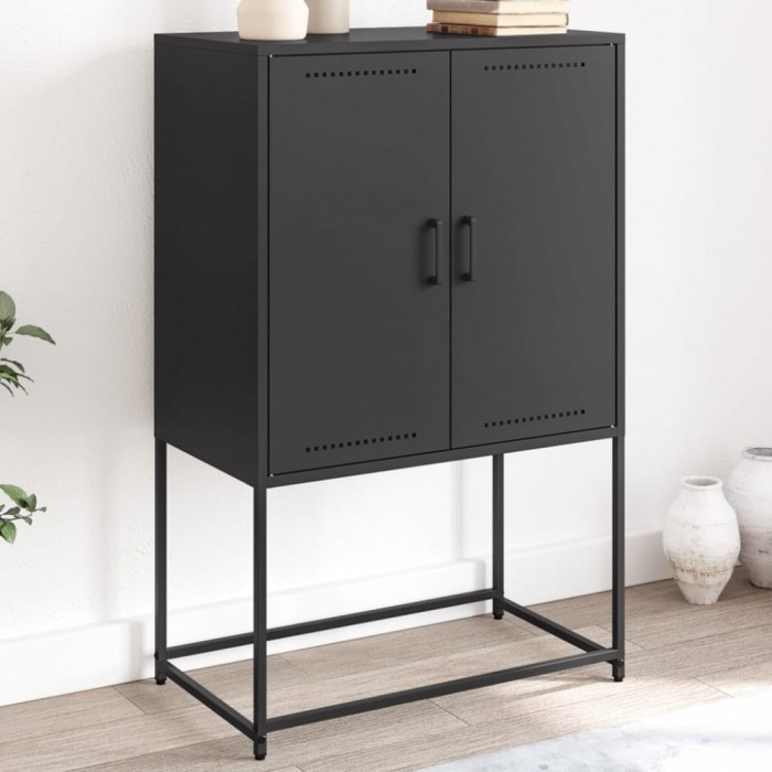 vidaXL Dulap &icirc;nalt, negru, 68,5x38,5x107 cm, oțel 846506