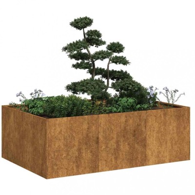 vidaXL Jardinieră Rusty 120x80x40 cm Oțel pentru intemperii foto