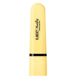 Evidențiator BIC, Pastel Galben, V&acirc;rf Plat