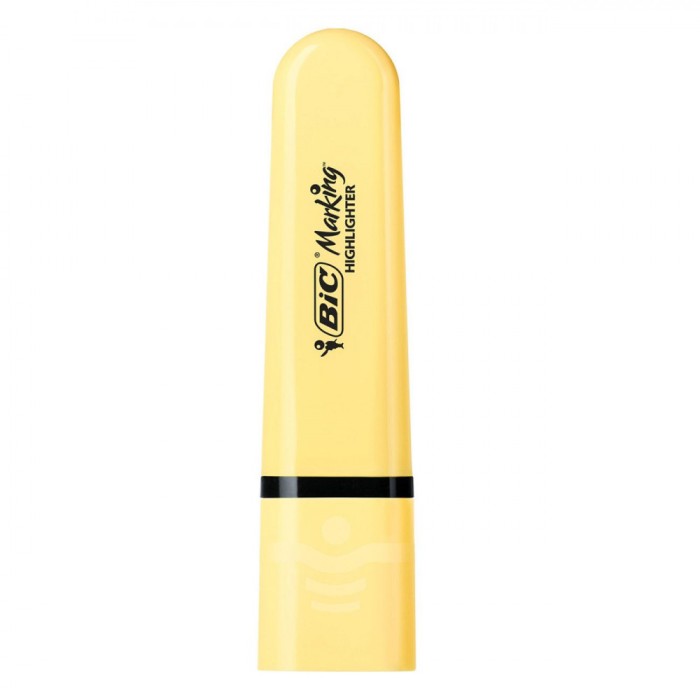 Evidențiator BIC, Pastel Galben, V&acirc;rf Plat