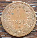 (M1943) MONEDA AUSTRIA - 1 KREUZER 1859, LIT. A, MONETARIA VIENA