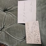 TITU MAIORESCU - CARTE DE VIZITA , a acestuia , cu INSEMNARE OLOGRAFA pt. Domnii I.A. CANTACUZINO si Vasile Pogor , pe care ii invita la masa