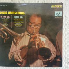 louis armstrong in the 30's in the 40's disc vinyl lp muzica jazz RCA victor VG+