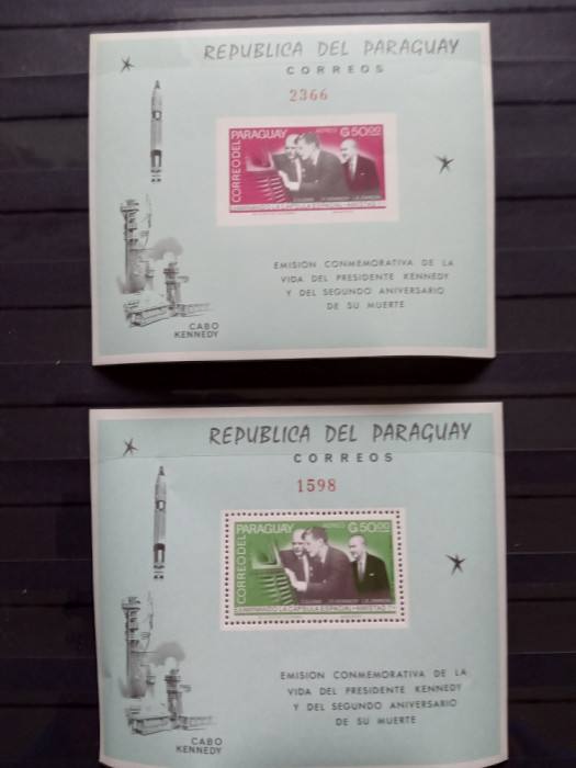 PARAGUAY, SPACE KENNEDY - COLIȚĂ PERF./IMPERF. MNH