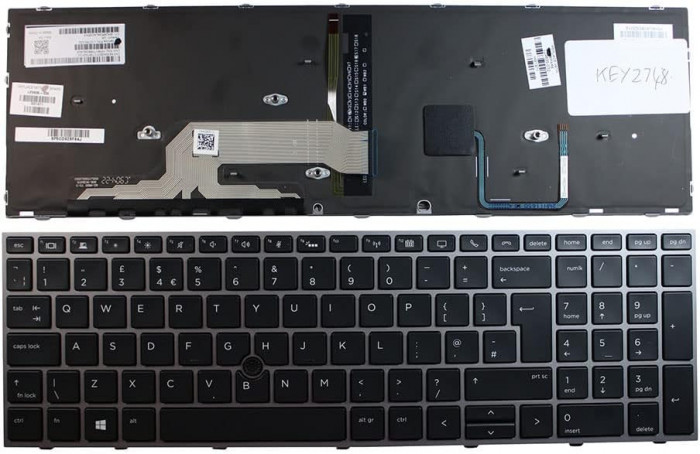 Tastatura Laptop, HP, Zbook 15 G6, L12765-032, L29635-032, iluminata, layout UK