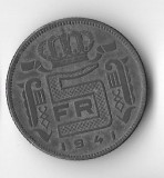 Moneda 5 francs 1941 - Belgia