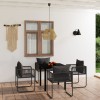 Gossi set de servit masa pentru gradina, 5 piese, negru
