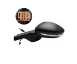 Oglinda exterioara Citroen C3, 11.2016-, Stanga, reglare manuala; grunduit; geam convex; cromat; 2 pini; cu semnalizare