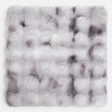 Pernă decorativă pentru scaun, Blură artificială, Model reliefat, 40x40cm, Gri deschis, CMCLASS