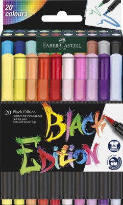Brush pens, set 20 culori, Black edition, Faber-castell foto