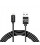 Cablu de date iPhone lightning 1m negru cu iluminare LED rosu delight
