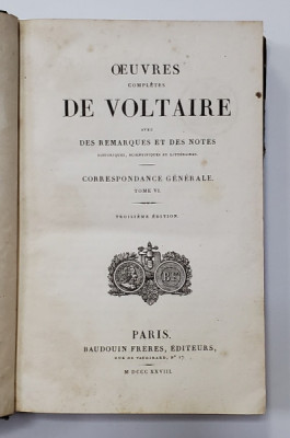 OEUVRES COMPLETES DE VOLTAIRE, TOME LXVII - PARIS, 1828 foto