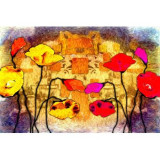 Tablou canvas Flori, vintage, abstract, arta7, 90 x 60 cm