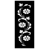 Decoratiune perete Krodesign KRO-1102 Flower Panel, dimensiune 300x1200 mm, negru, VivaTechnix