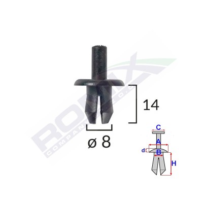 CLIPS FIXARE VOLVO 8X14MM - NEGRU SET 10 BUC 62024 foto