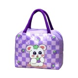 Geanta termoizolanta pentru copii, flippy, 23x13x19 cm, model imprimeu iepuras, din folie de aluminiu si panza oxford, mov