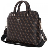 Geanta Guess 4G Triangle Logo pentru Laptop 15inch, Neagra Maro