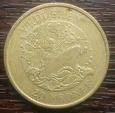 (M9) MONEDA DANEMARCA - 20 KRONER 2007, COMEMORATVA - SERIA VAPOARE - VAEDDEREN foto