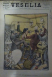 Ziarul Veselia : SCANDALUL ȘI BĂTAIA DIN PASAJUL VILLACROS - gravură, 1904