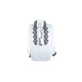 Cumpara ieftin Camasa Tip Ie Traditionala de Baieti Alba cu Motiv Floral Albastru - ITB24N