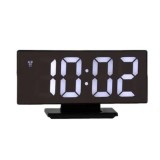 Ceas de Birou FOXMAG24, Digital, Temperatura, Functie de Alarma, Lumina Alba, Negru