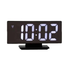 Ceas de Birou FOXMAG24, Digital, Temperatura, Functie de Alarma, Lumina Alba, Negru