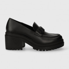 MICHAEL Michael Kors mocasini de piele Rocco femei, culoarea negru, cu platforma, 40H3RCMP1L