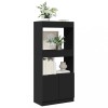 VidaXL Dulap &icirc;nalt, negru, 63x33x140 cm, lemn prelucrat 855107