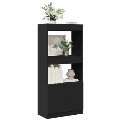 vidaXL Dulap &amp;icirc;nalt, negru, 63x33x140 cm, lemn prelucrat 855107 foto