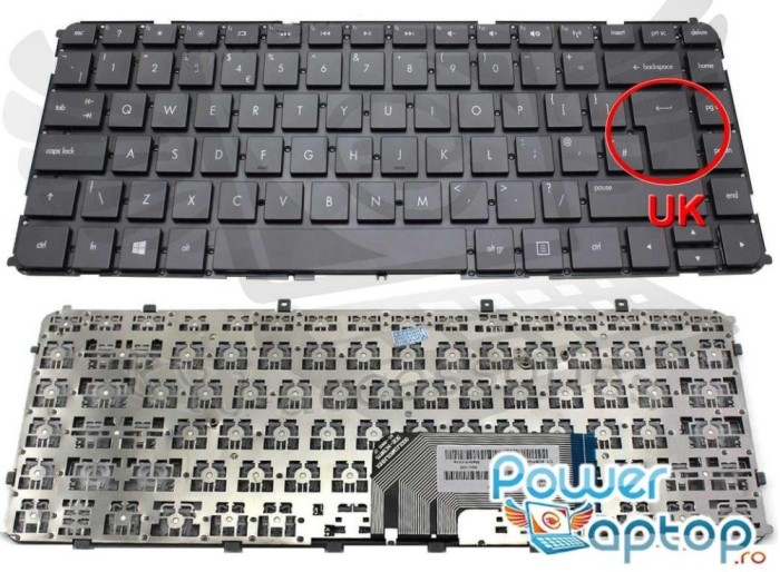 Tastatura HP Envy 6 1000 layout UK fara rama enter mare, Envy 6 1000 series layout UK fara rama enter mare
