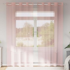 Gossi perdele voile cu oelii 2 buc roz 140x245 cm