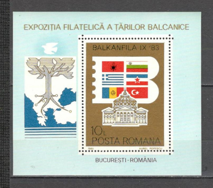 Romania.1983 Expozitia filatelica BALKANFILA-Bl. ZR.721