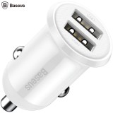 INCARCATOR auto Baseus Grain Pro, 2 x USB Output 5V/4.8A 24W total ambele porturi, pt. bricheta auto, alb &quot;CCALLP-02&quot; (timbru verde 0.03 lei) - 695315