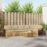 vidaXL Set de canapele de exterior 7 pcs Alb și Bej 59 x 59 x 37 cm 3391968