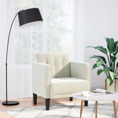 vidaXL Canapea Scaun cu cotiere, crem, 53 cm, catifea 4100559