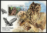Timbre Angola 2018 - Bufnite / Colita, Colectie Postala, Tema Fauna, Serie Completa, Valoare Nominala, NOU