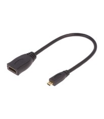 Cablu HDMI 1.4 mama-tata micro HDMI 0.2m negru QOLTEC 50399 foto