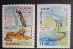 Bangladesh 1984 fauna,păsări păuni, tigri,crocodili berze serie 2v nestampilat
