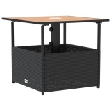 Masa gradina cu orificiu umbrela negru 55x55x46,5 cm poliratan