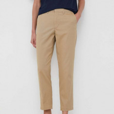 Levi's pantaloni femei, culoarea bej, fason chinos, high waist