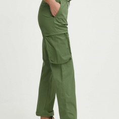 Columbia pantaloni de exterior Boundless Trek Cargo culoarea verde, drept, high waist, 2073011