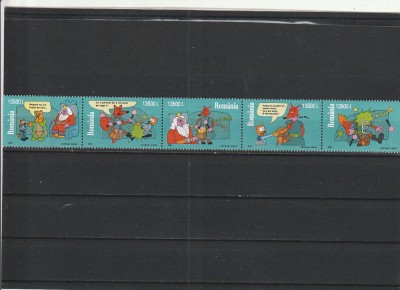 ROMANIA 2001 LP 1572 BENZI DESENATE SERIE IN STRAIF MNH NESTAMPILATA foto