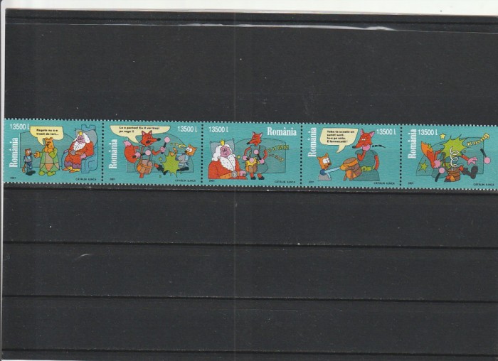ROMANIA 2001 LP 1572 BENZI DESENATE SERIE IN STRAIF MNH NESTAMPILATA