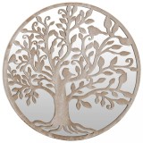 Cumpara ieftin Oglinda gradina,rotund, nisipiu, 40x2,5 cm, fier, uz exterior