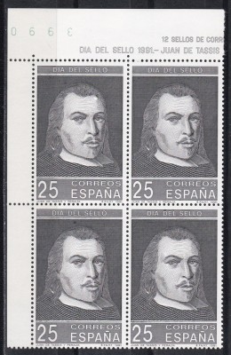 Spania 1991 - Ziua Timbrului, Bloc de 4, MNH foto