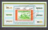 Cuba 1988 Trains, UPU, perf. sheet, used AA.034, Stampilat