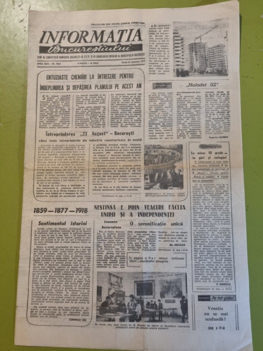 informatia bucurestiului 21 ianuarie 1977