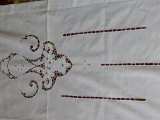 2 draperii / perdele / vintage , broderie sparta , deosebite