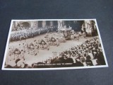 Coroana Regelui George VI și Regina Elisabeta, Trăsura Regală la Westminster - Carte Poștală Regalistă Veche