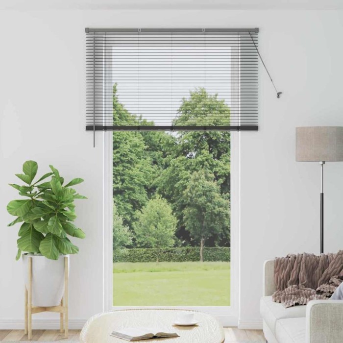 Jaluzea pentru Fereastră Gri &icirc;nchis 135 x 220 cm Aluminiu